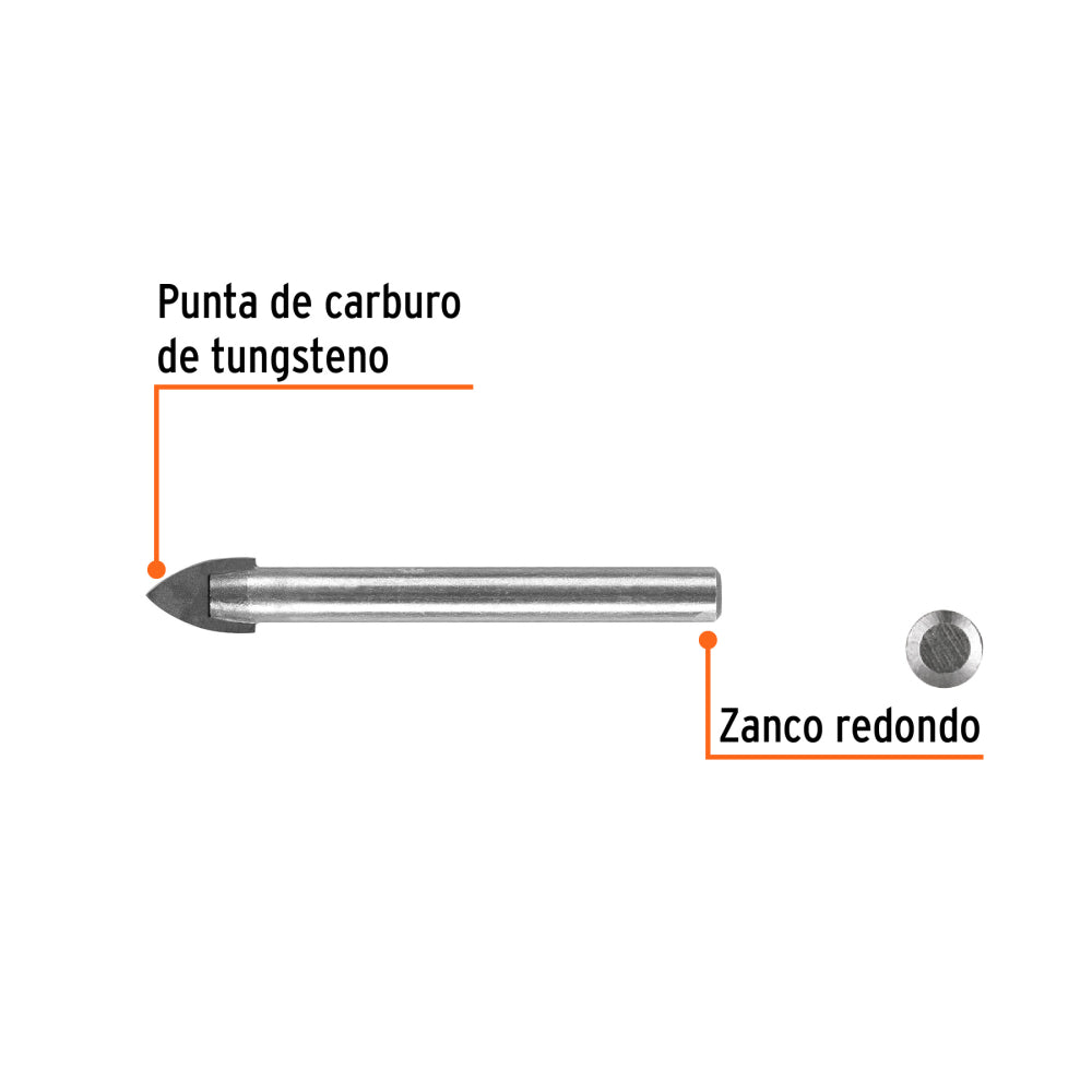Broca para vidrio y azulejo de 1/2", Truper - Codigo: 11705