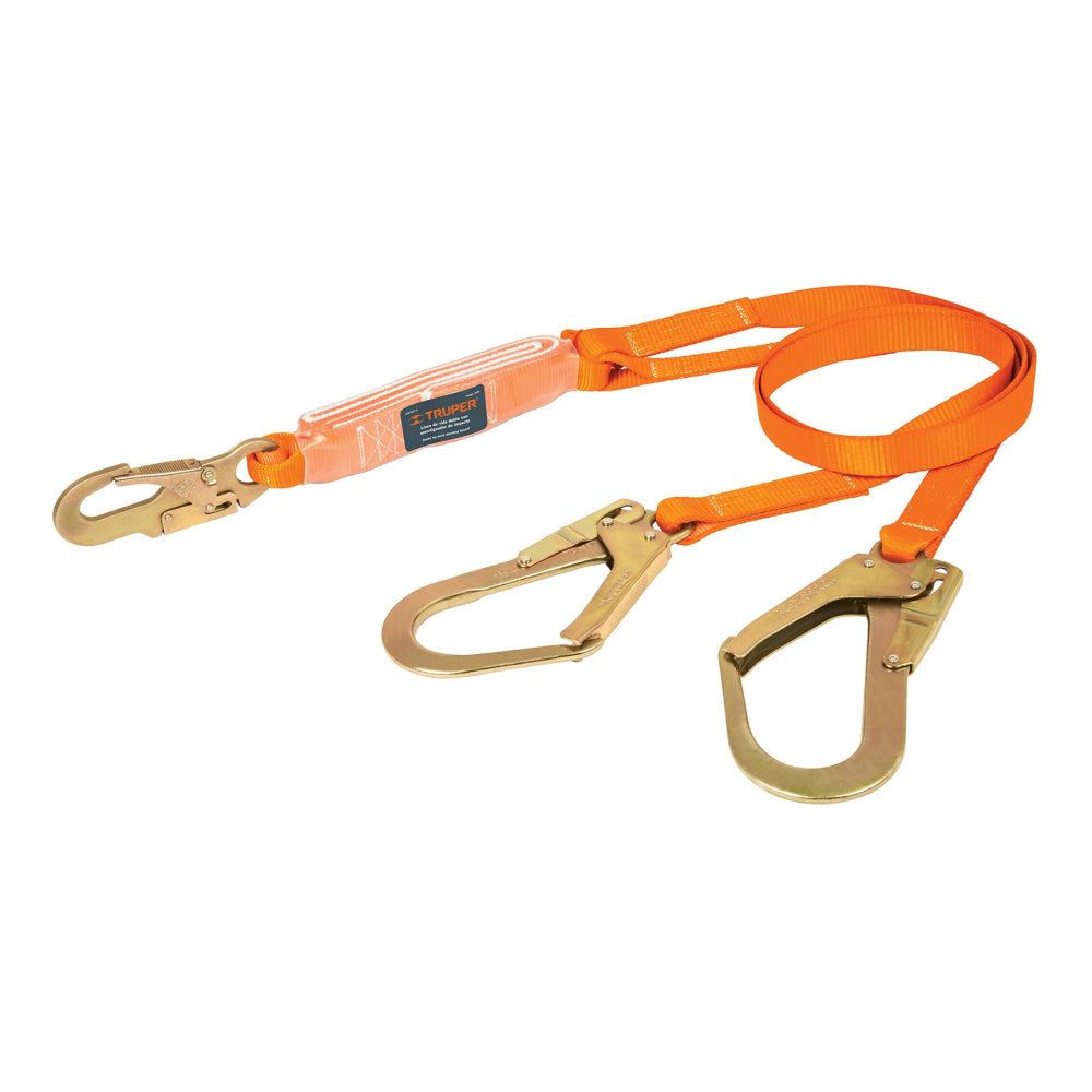 Línea de vida absorbedor impacto, doble brazo, gancho grande - Código: 14454