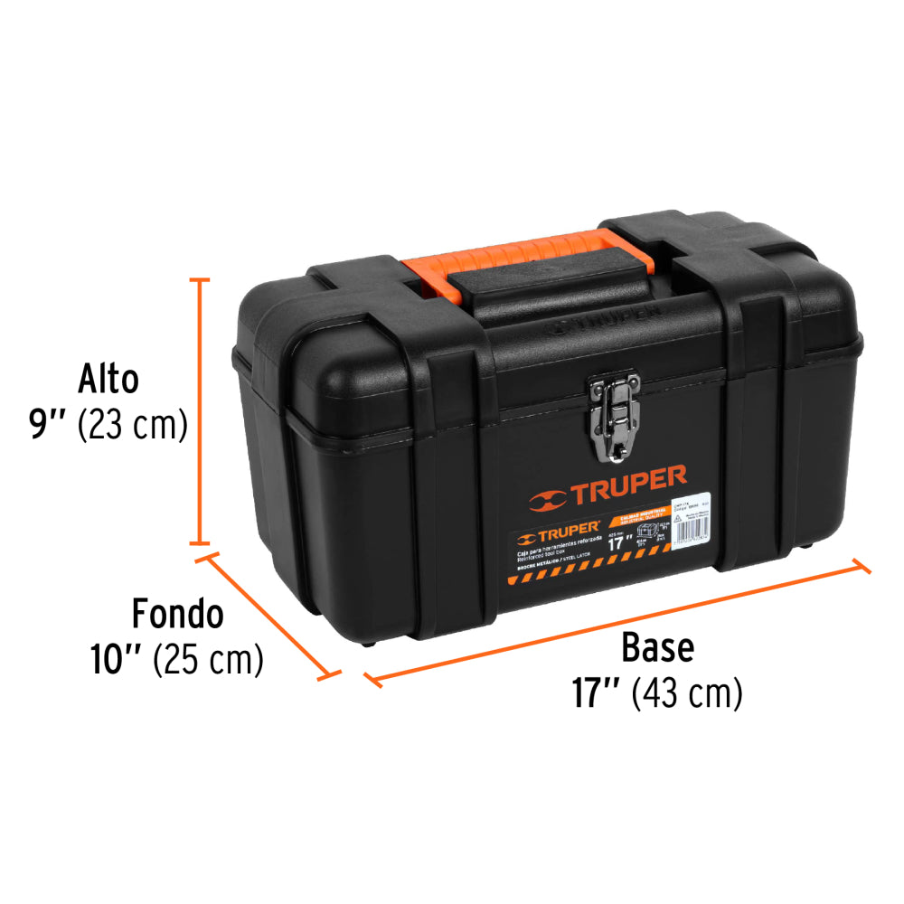 Caja para herramienta de 17" industrial, broches metálicos - Cod: 19656