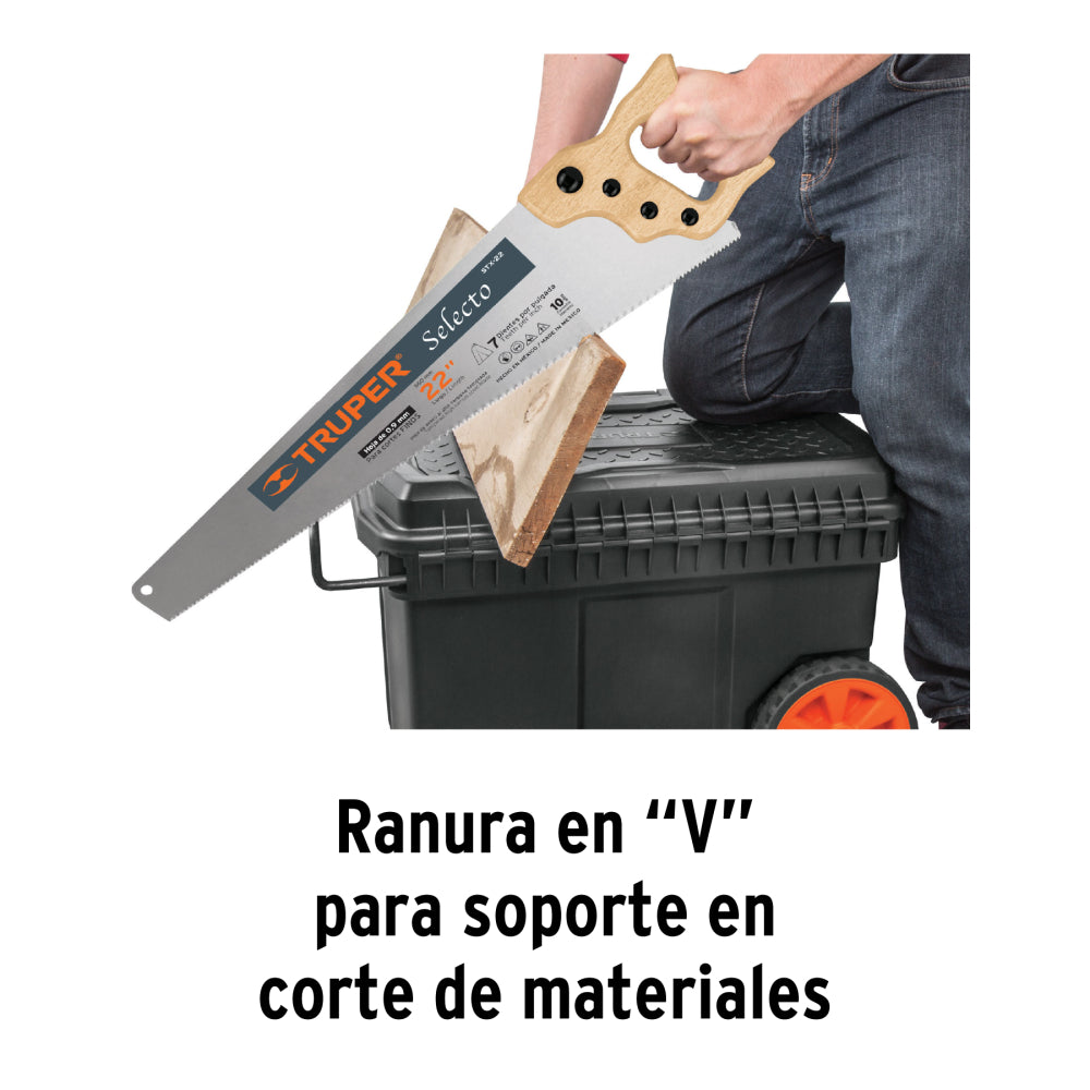 Caja para herramienta de 23" con ruedas y mango telescópico Truper - Código: 10902
