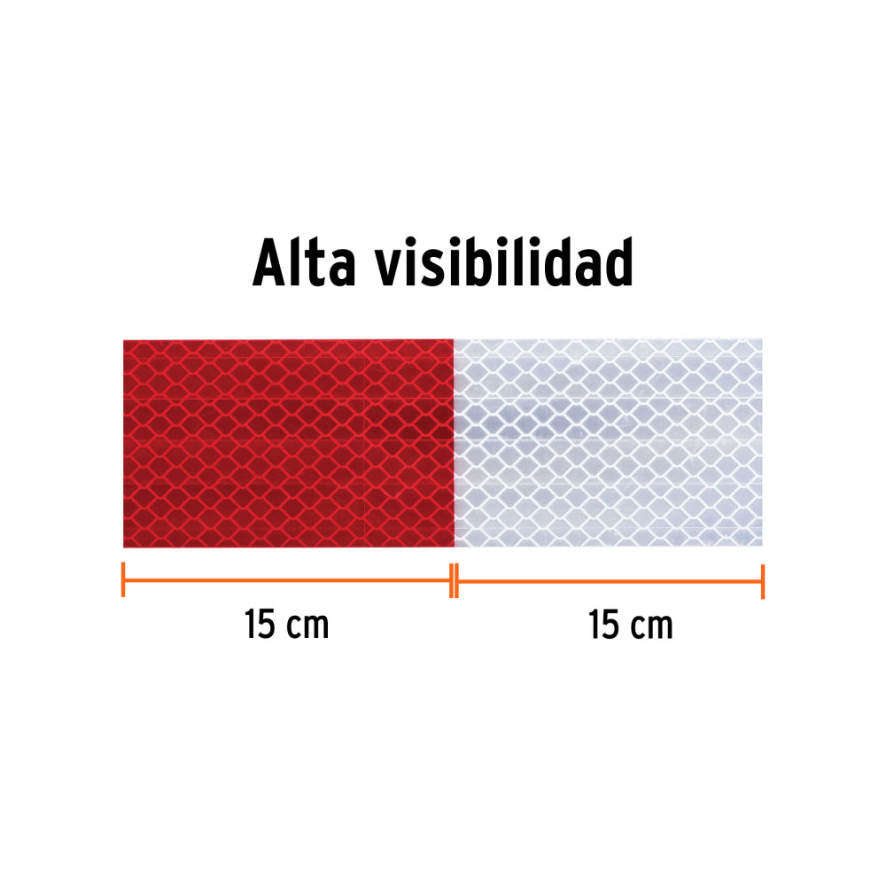 Rollo de 9 m x 2" de cinta reflejante de PVC, Truper - CÓDIGO: 101683