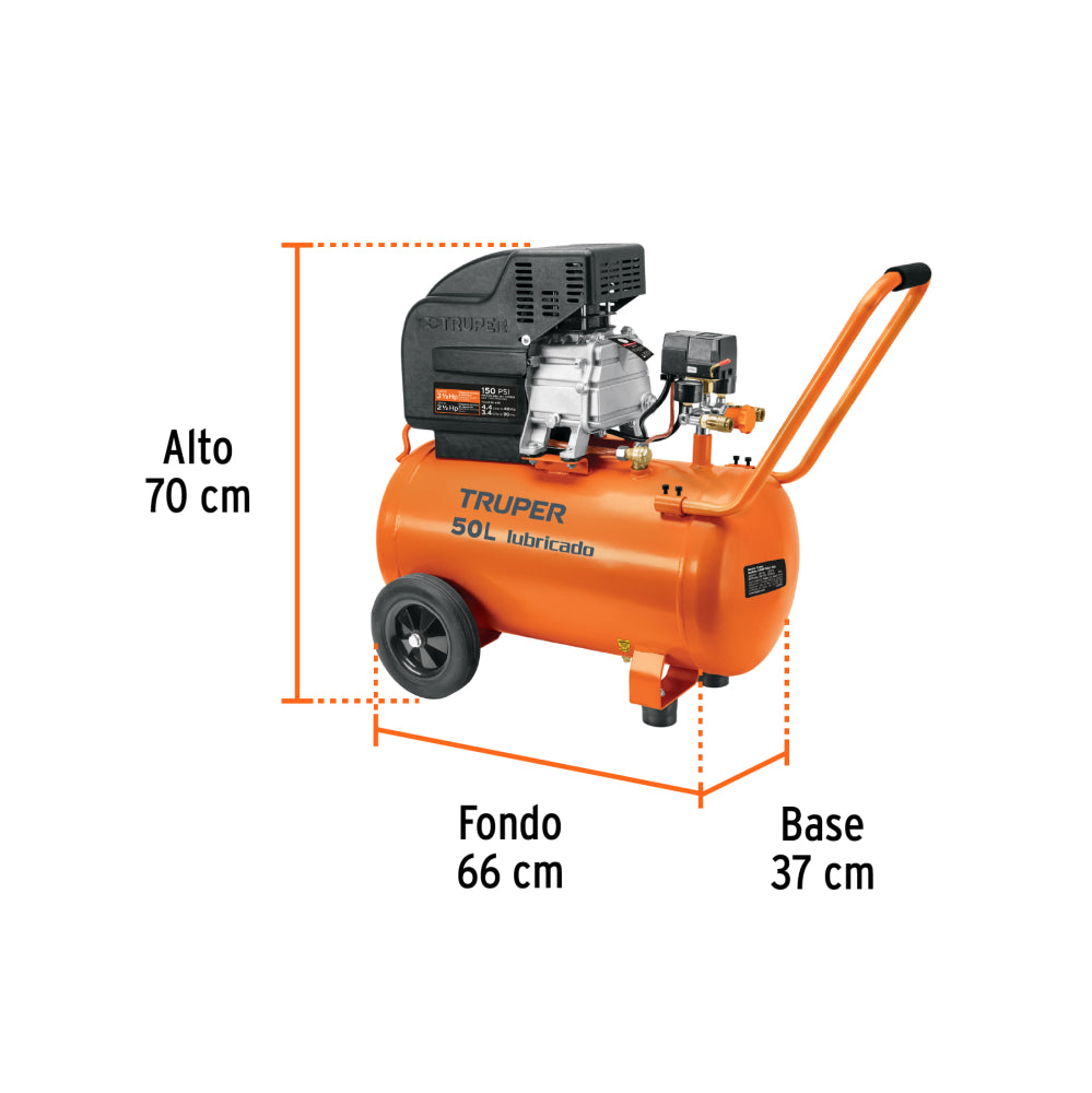 Compresor aire, 50 L, 3-1/2 Hp (potencia máxima) ,220V, 60Hz - CÓDIGO: 11837