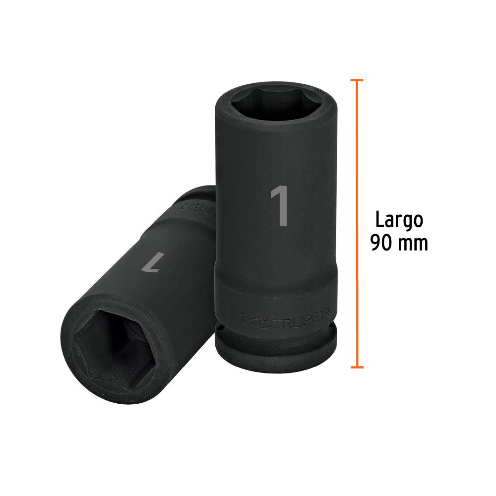 Dado largo de impacto de 1", 6 puntas, cuadro 3/4" - Código: 12434