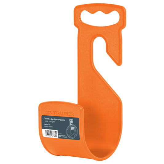 Gancho plástico naranja para manguera de jardín, Truper - CÓDIGO: 100173