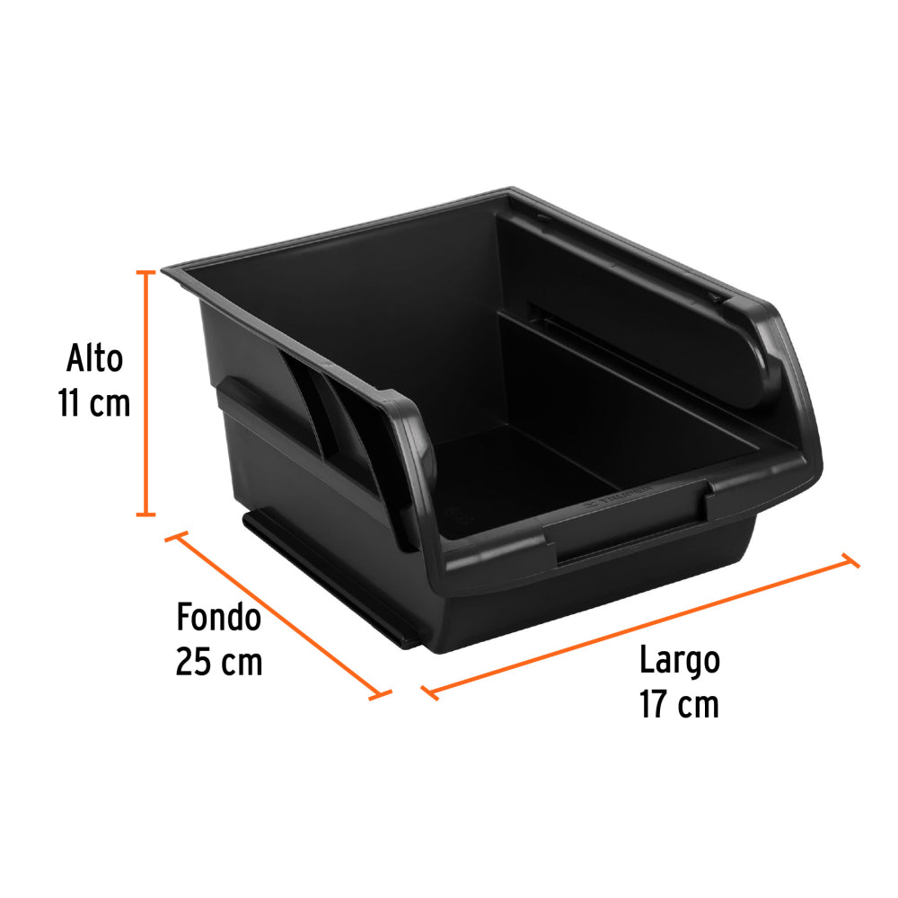 Gaveta apilable #3 de plástico, 25 x 17 x 11 cm, TRUPER - Código: 10890