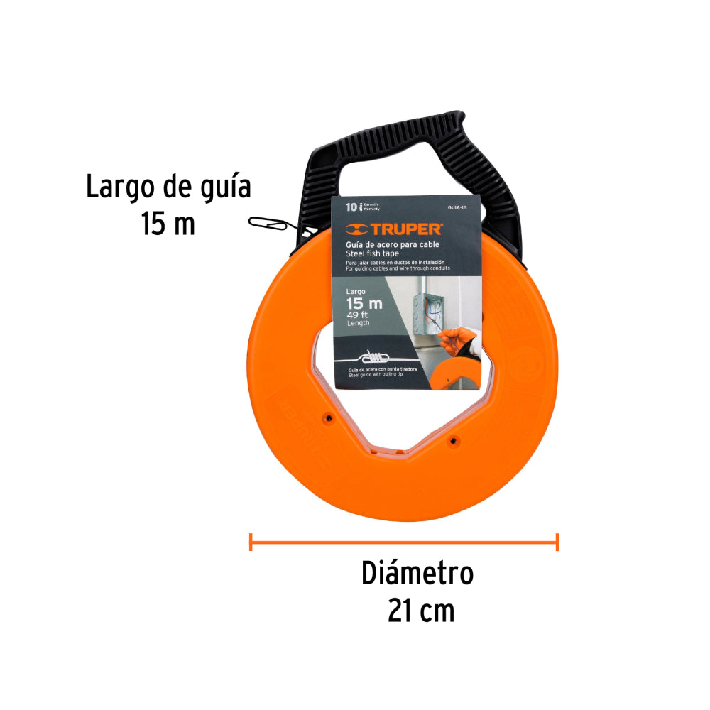 Guía de acero de 15 m para cable, Truper - Cod: 17751