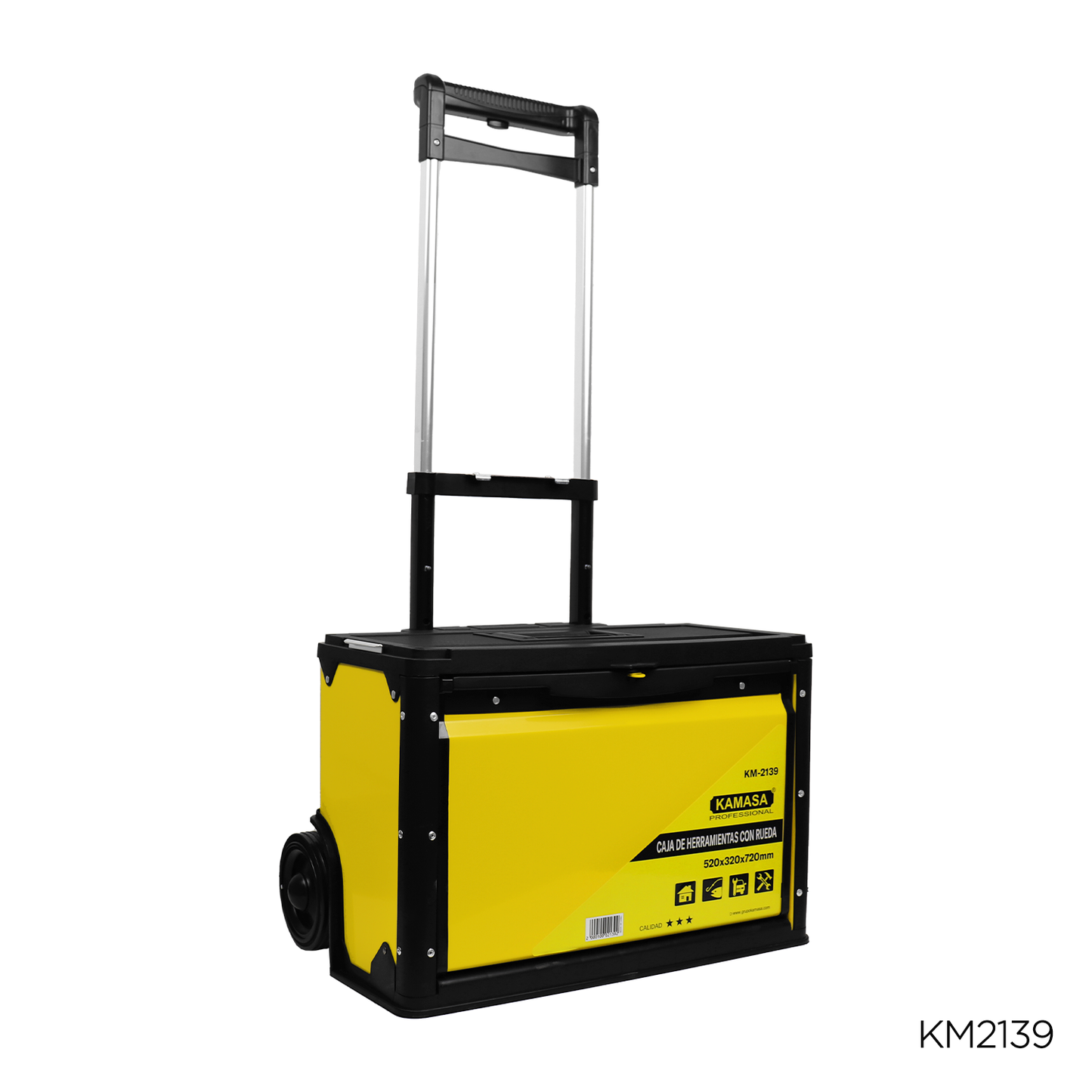 Caja de Herramientas con Ruedas 520×300×720 mm – Resistente y Portátil - KM2139