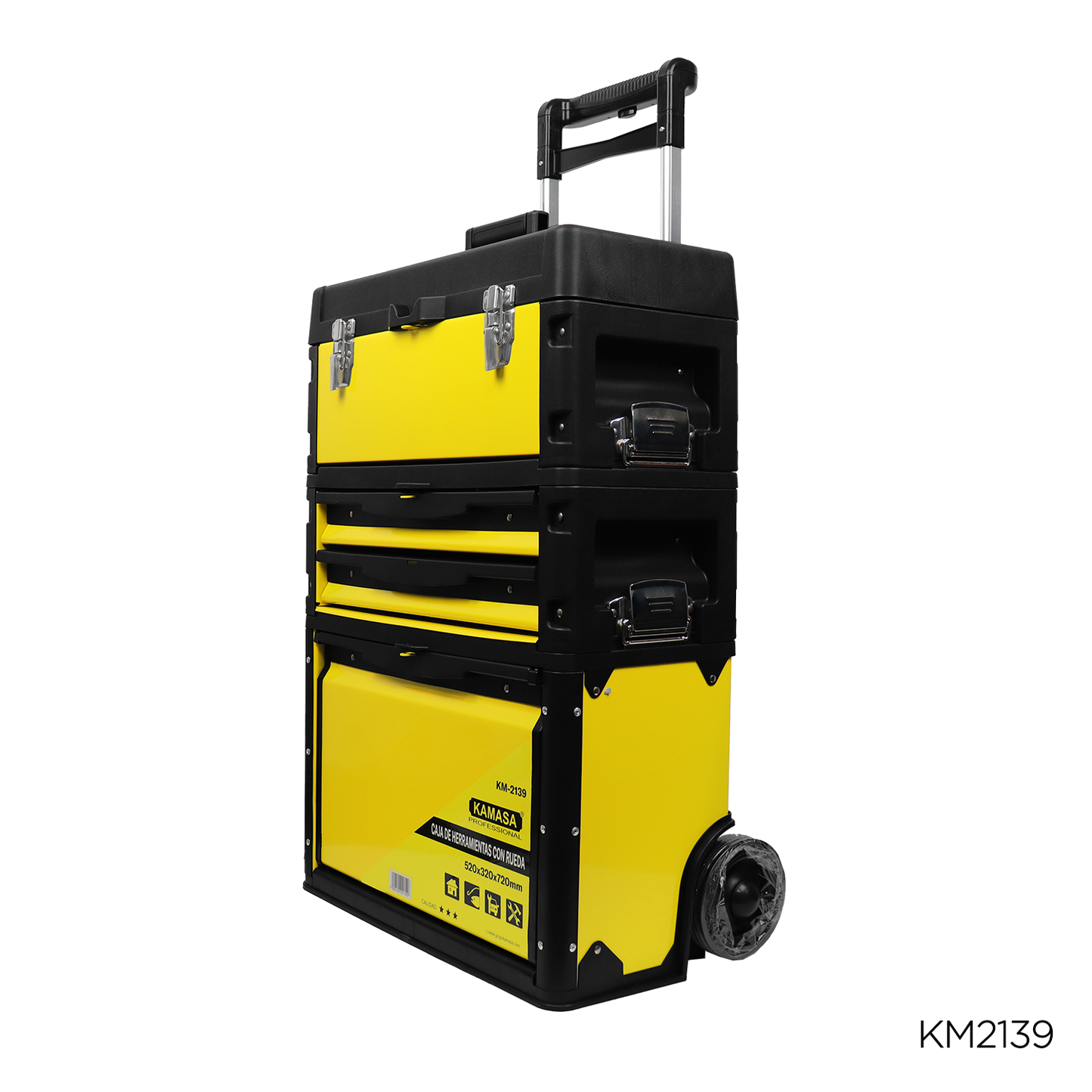 Caja de Herramientas con Ruedas 520×300×720 mm – Resistente y Portátil - KM2139