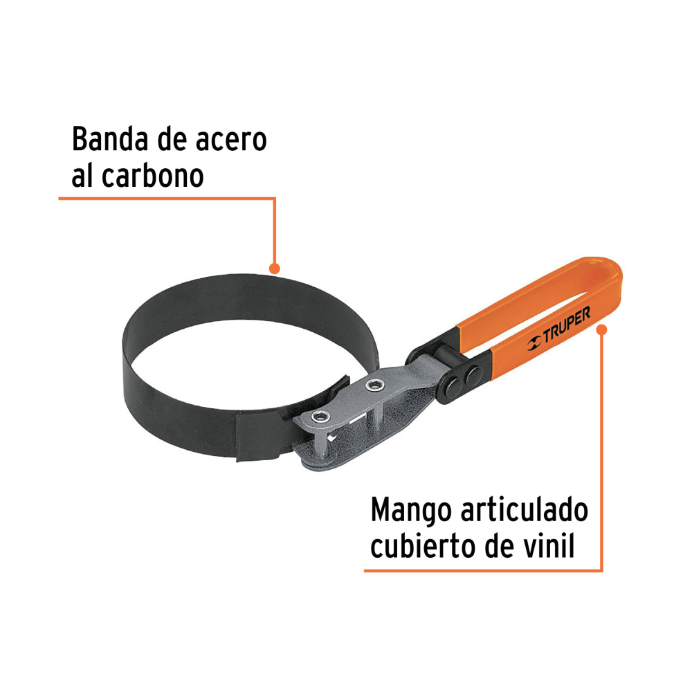 Llave de banda metálica 3-1/4"-3-3/4" para filtro de aceite - Código: 14518