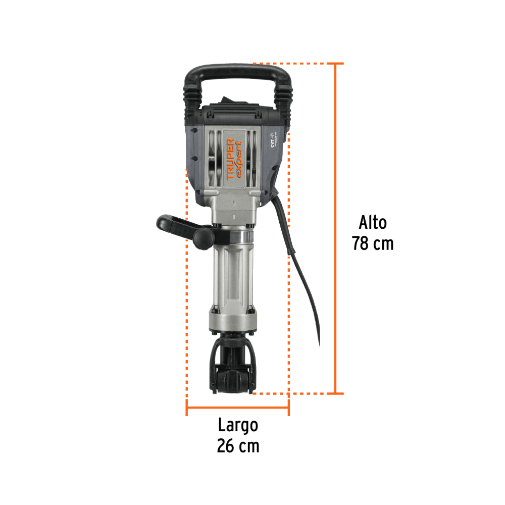 Martillo demoledor HEX 20kg 55J, 1600W, Truper Expert - CÓDIGO: 102468