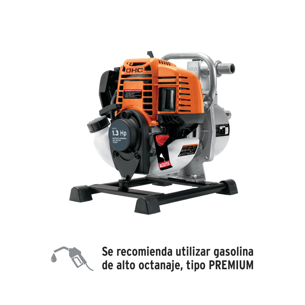 Motobomba autocebante 1"x1", gas. 1-1/3HP, agrícola, TRUPER - CÓDIGO: 102432