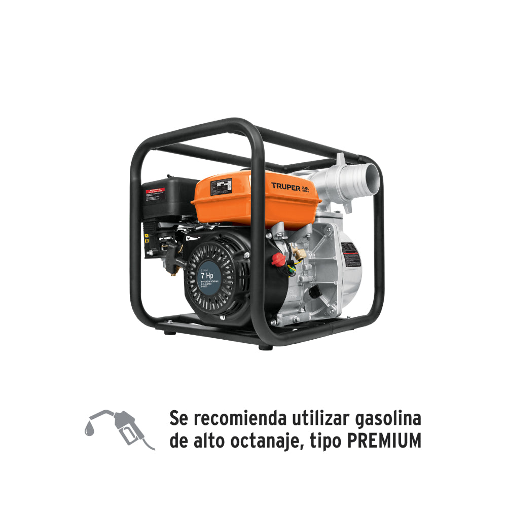 Motobomba autocebante 3"x3", gasolina 7HP, agrícola, TRUPER - Cod: 17117