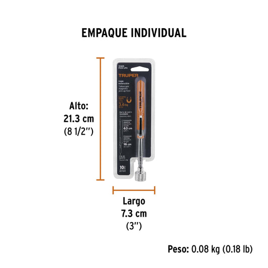Imán extensible de acero inoxidable Truper - Códigos: 15325 / 14140