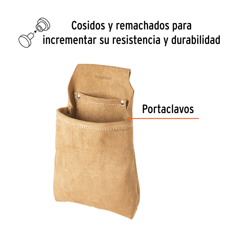 Porta herramientas de clavos con 2 compartimentos, Truper - Codigo: 11516