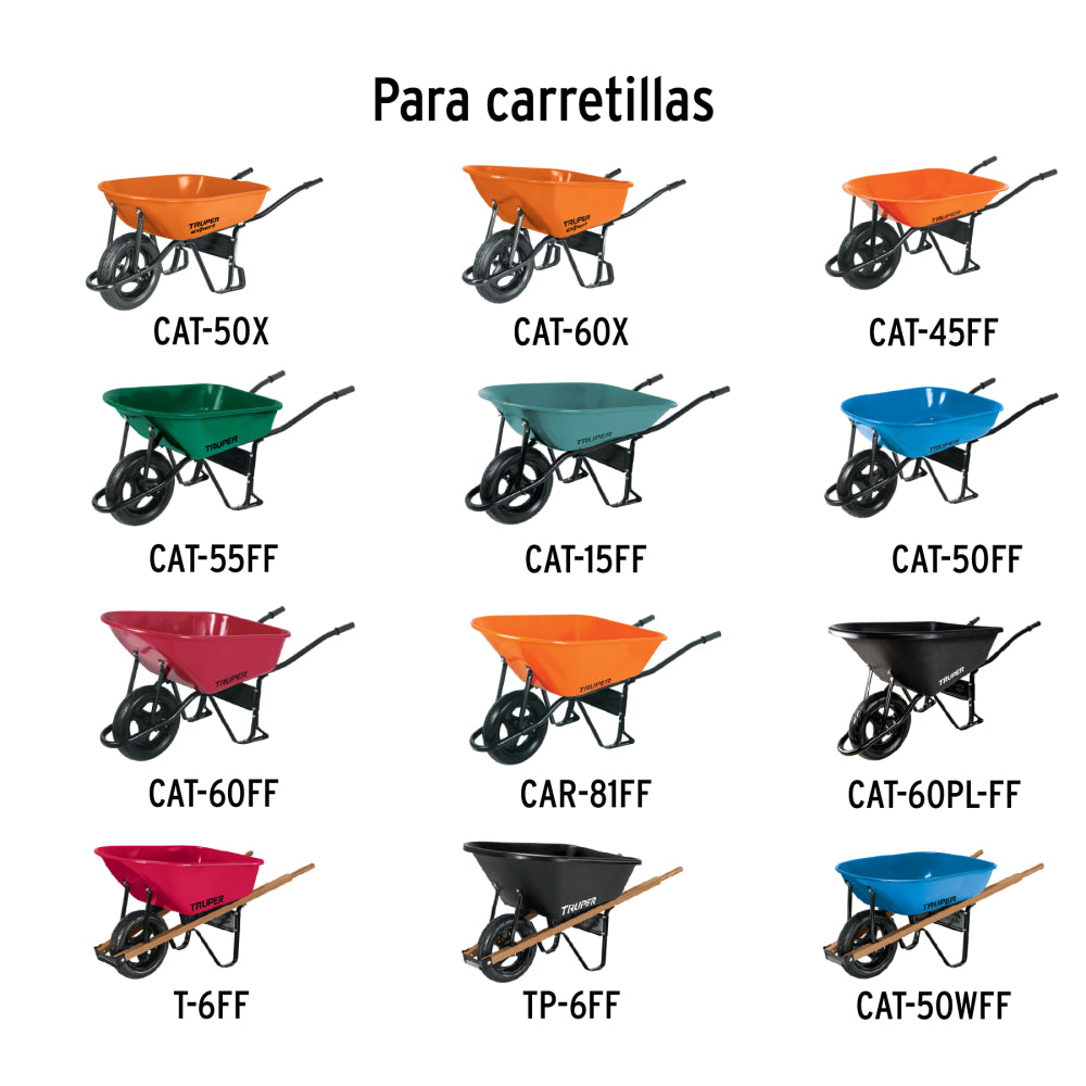 Llanta completa imponchable 16", incluye eje y baleros - CÓDIGO: 19658