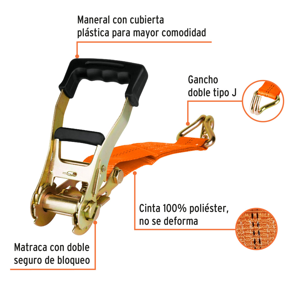 Sujetador con matraca carga máxima 3000 kg, Truper - CÓDIGO: 19286