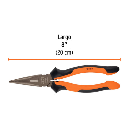 Pinza punta y corte 8" mango Comfort Grip, Truper Expert - Cod: 17336