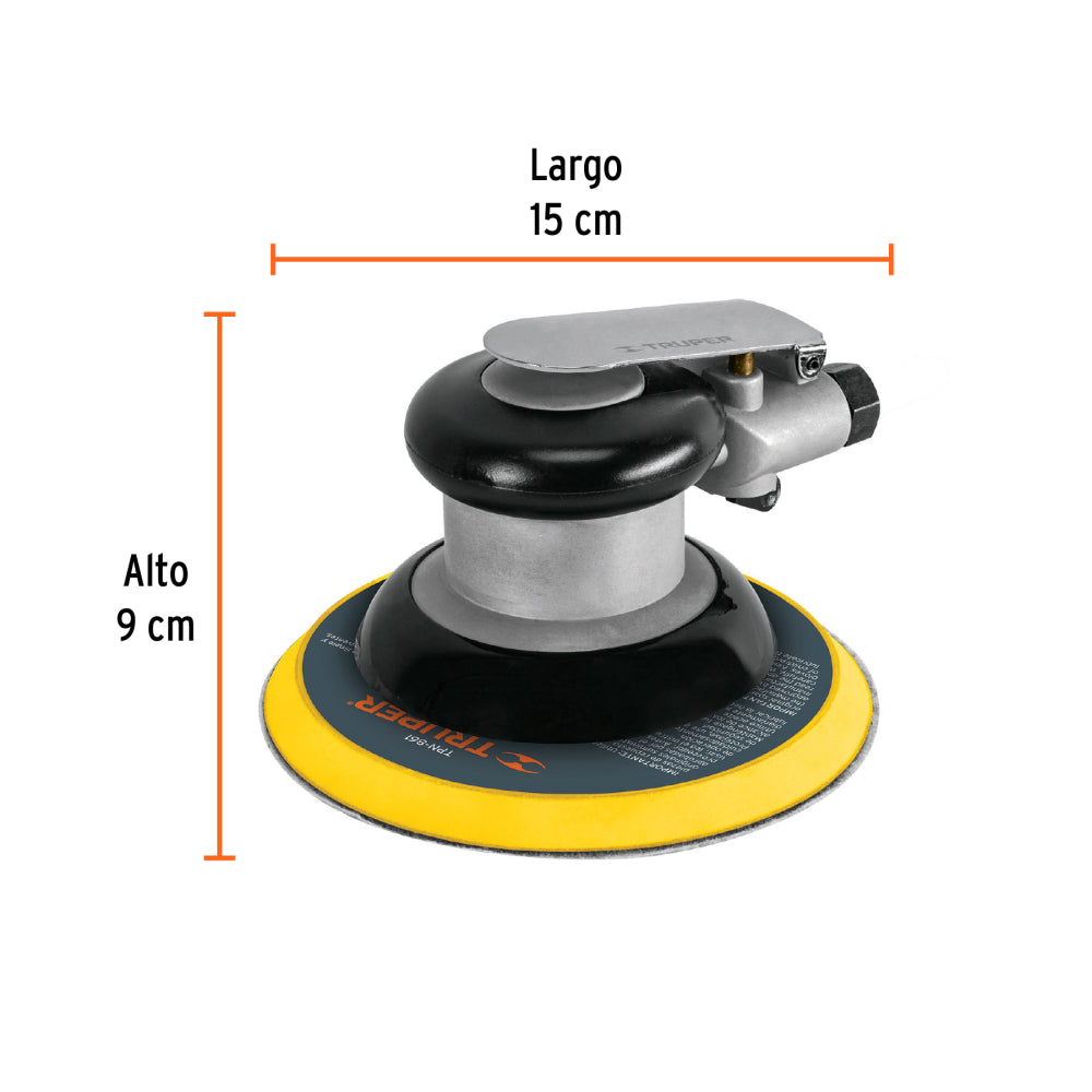Lijadora orbital neumática industrial 6", Truper - CÓDIGO: 101895