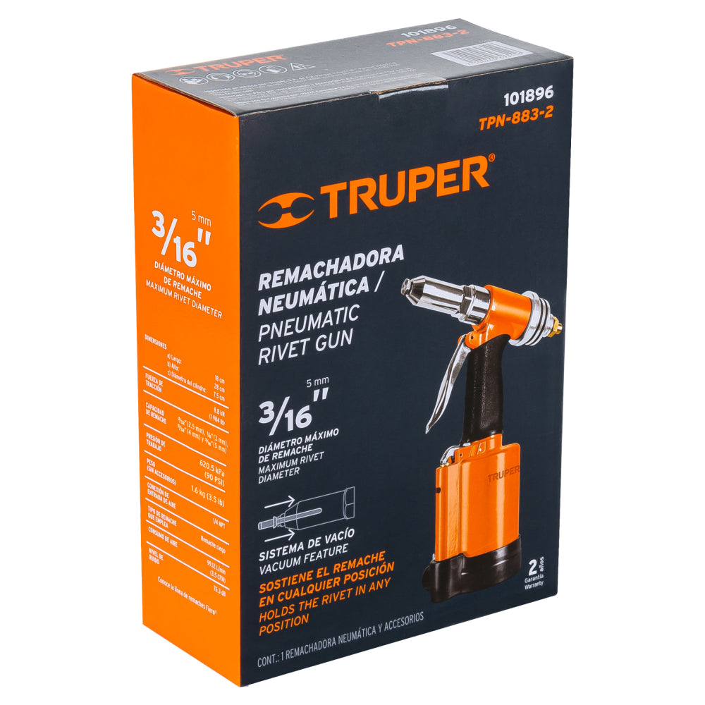 Remachadora neumática 3/16", Truper - CÓDIGO: 101896