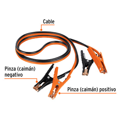 Cables pasa corriente 3 m, 225 A, 8 AWG, con funda, Truper - Cod: 17543