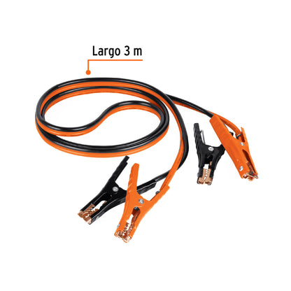 Cables pasa corriente 3 m, 225 A, 8 AWG, con funda, Truper - Cod: 17543