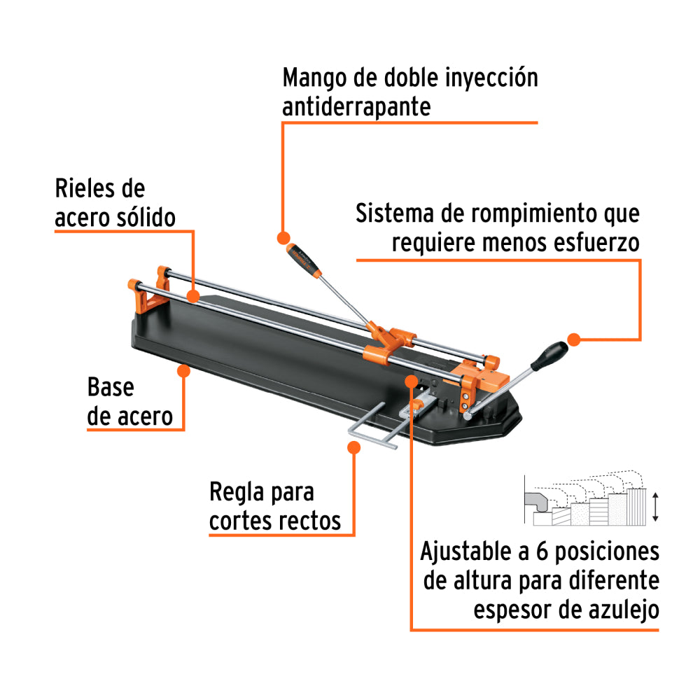 Cortador azulejo 29" (75 cm) Romp. Multipunto maletín, Expert - Cod: 15827