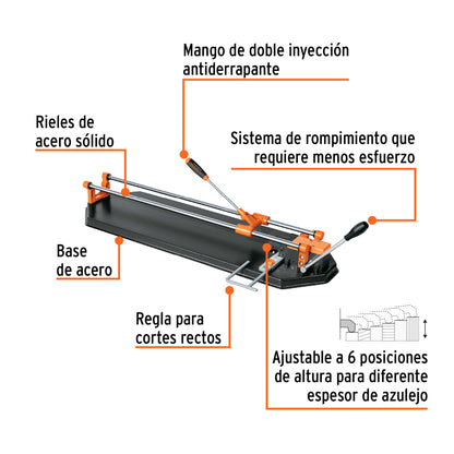 Cortador azulejo 29" (75 cm) Romp. Multipunto maletín, Expert - Cod: 15827