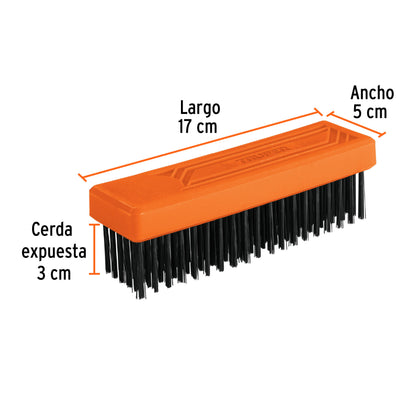 Cepillo rectangular de alambre 114 pinceles,sin mango,Truper - Codigo: 11556