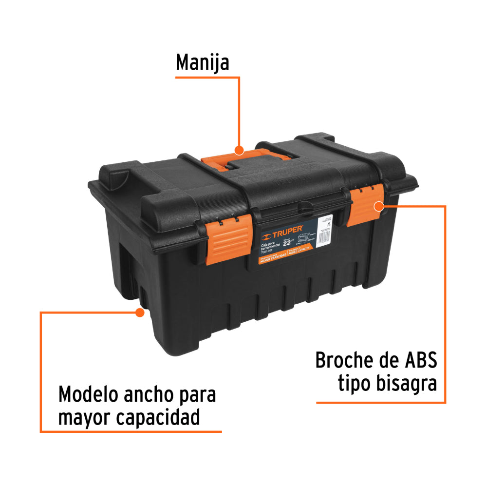 Caja para herramienta de 19" sin compartimentos, TRUPER - Cod: 19781
