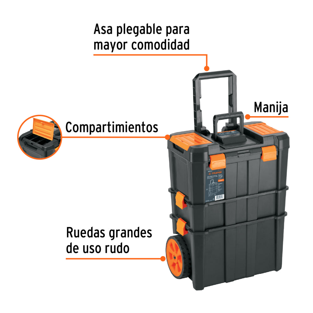 Caja para herramientas 19"x25" 3 en 1 desmontable con ruedas - CÓDIGO: 102644