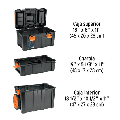Caja para herramientas 19"x25" 3 en 1 desmontable con ruedas - CÓDIGO: 102644