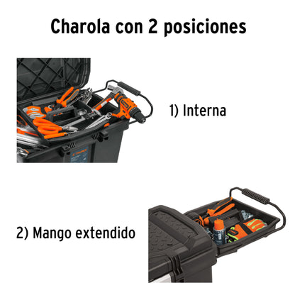 Caja para herramienta de 23" con ruedas y mango telescópico Truper - Código: 10902