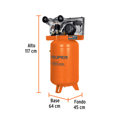 Compresor vertical 120 L, 4 HP (máx), 220 V, con clavija - CÓDIGO: 102131
