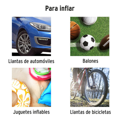 Compresor de aire 12 V portátil, para auto, incluye maletín - CÓDIGO: 19999