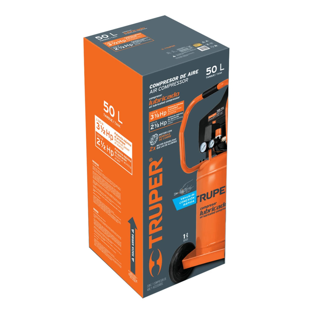 Compresor vertical 50 L, 3-1/2 HP (potencia máxima), 220 V - CÓDIGO: 102117