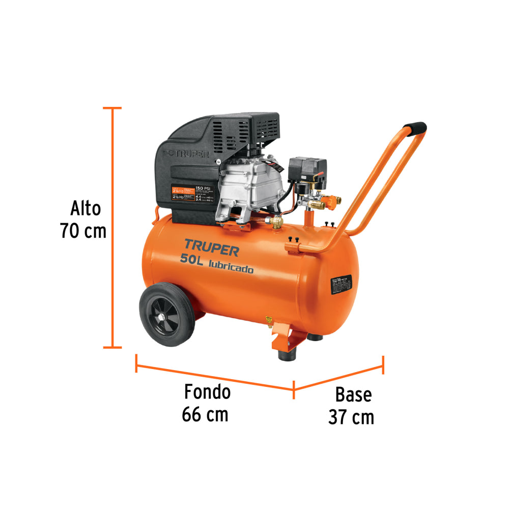 Combo de compresora de 50 L, manguera y pistola para pintar - CÓDIGO: 101744