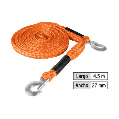 Cuerda con ganchos para remolque, 27 mm x 4.5 m, Truper - CÓDIGO: 18346