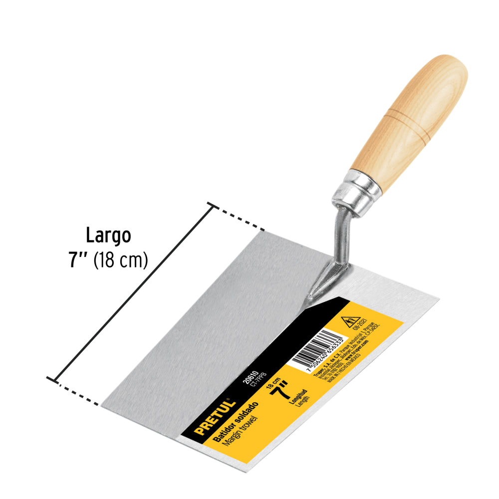 Cuchara para albañil, 7" yesera, Pretul - DIGO: 20610