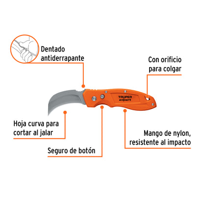 Cuchillo abatible 7" para linóleo con mango de nylon, Expert - Código: 12725