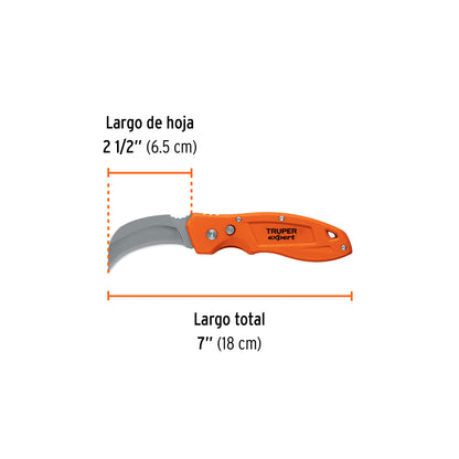 Cuchillo abatible 7" para linóleo con mango de nylon, Expert - Código: 12725