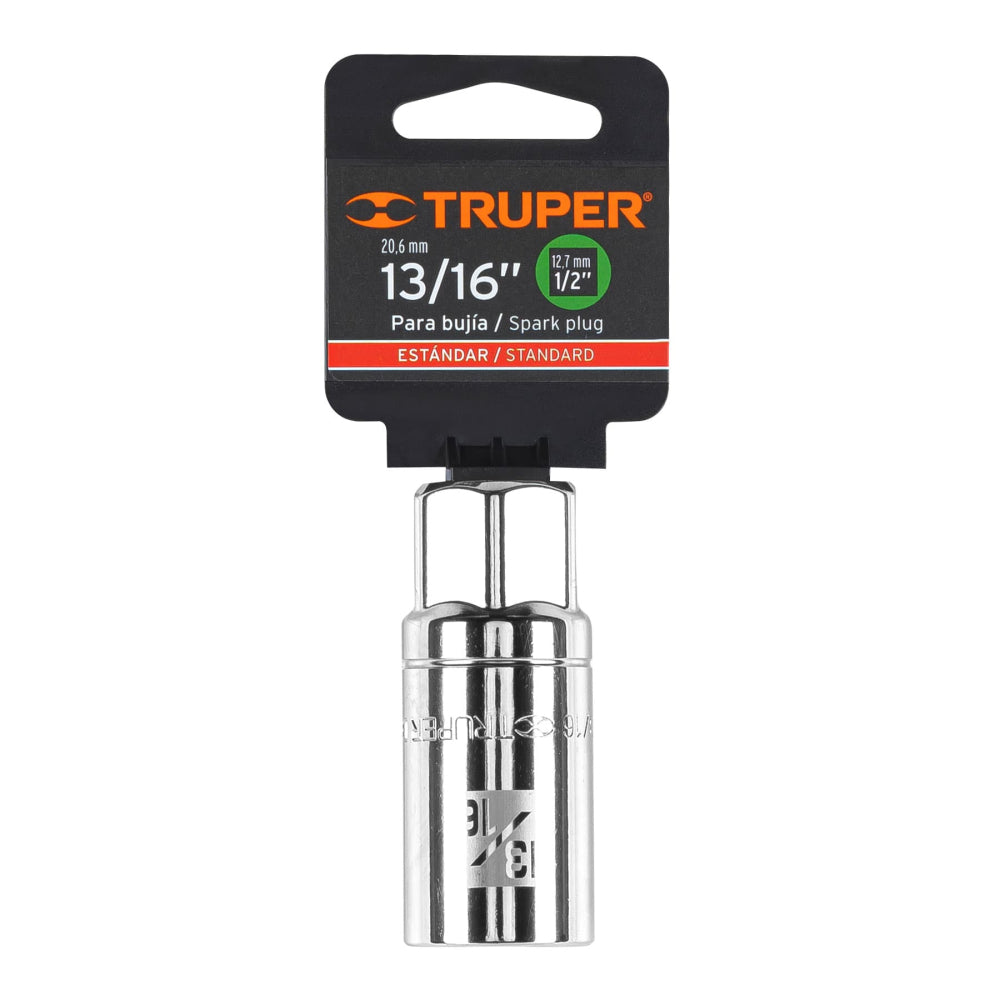 Dado largo para bujía de 13/16", 6 puntas, cuadro 1/2" - Código: 13366