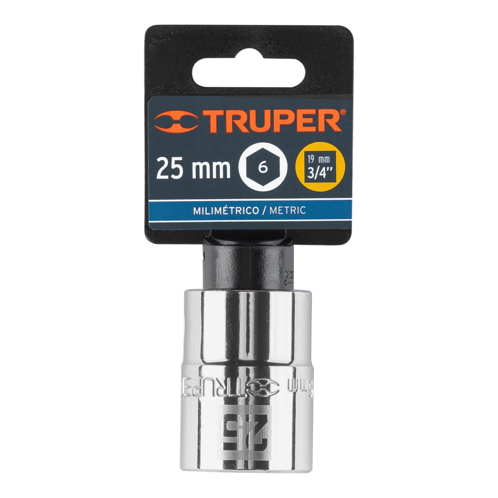 Dado de 25 mm, 6 puntas, cuadro 3/4", Truper - CÓDIGO: 14973