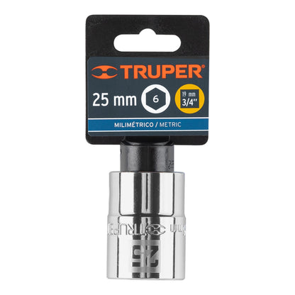 Dado de 25 mm, 6 puntas, cuadro 3/4", Truper - CÓDIGO: 14973