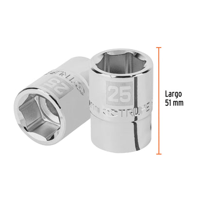 Dado de 25 mm, 6 puntas, cuadro 3/4", Truper - CÓDIGO: 14973