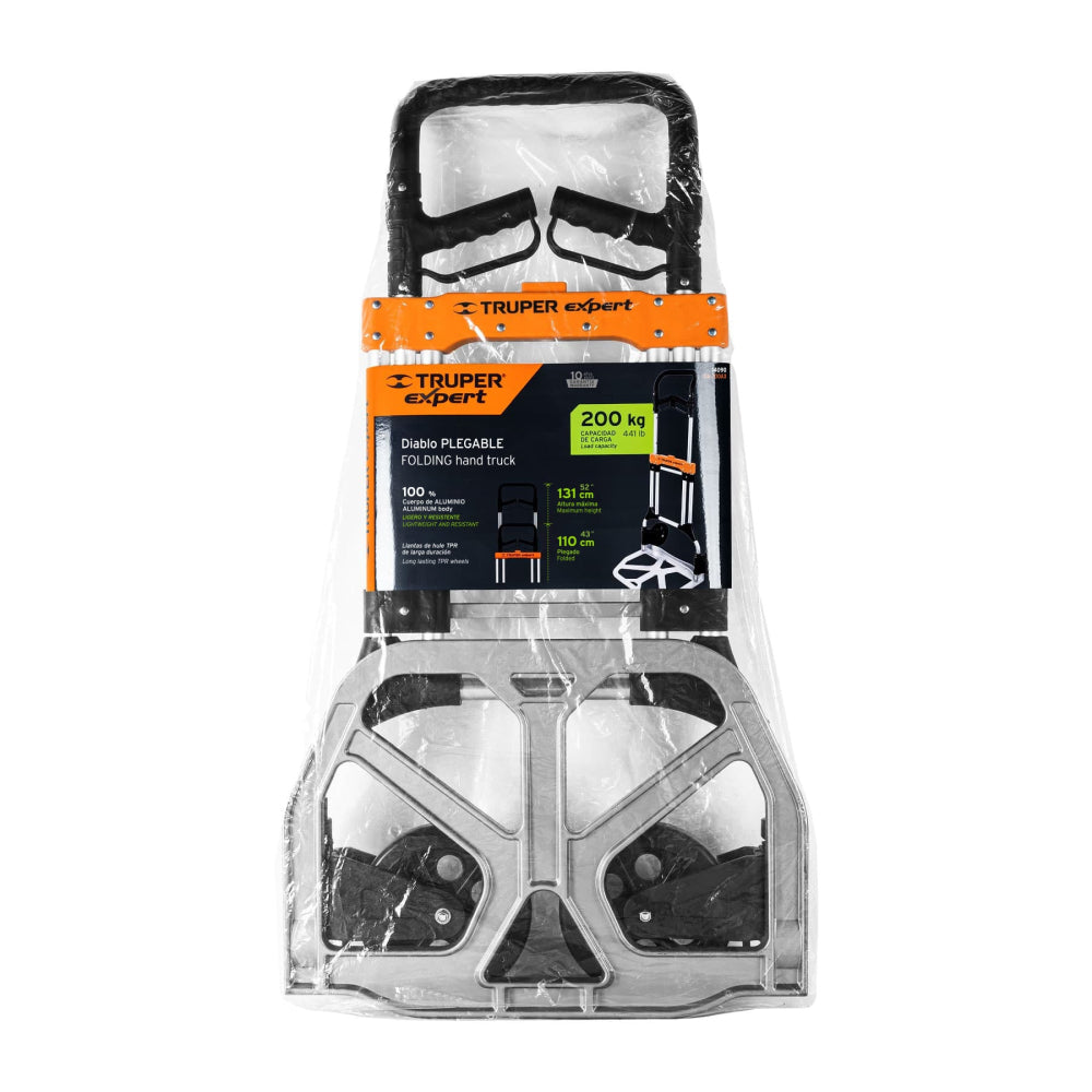 Diablo de carga, plegable, 200 kg, aluminio, Truper Expert - Código: 14090