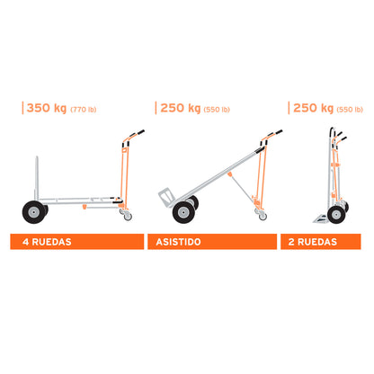 Diablo convertible de aluminio 3 en 1, Truper - Cod: 16188