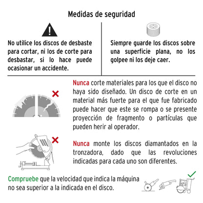 Disco de diamante de 7" x 2.8 mm, rin turbo, TRUPER - CÓDIGO: 12981