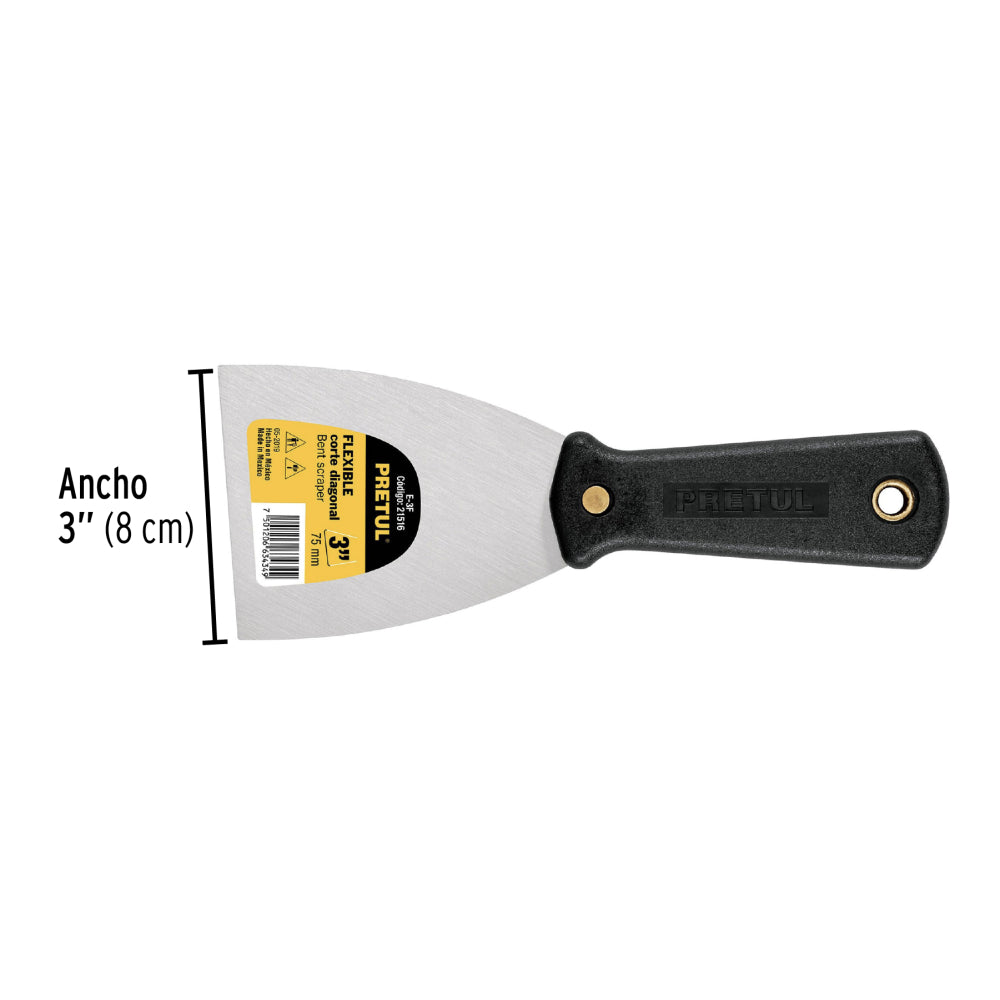 Espátula flexible 3" con mango de plástico, Pretul - CÓDIGO: 21516