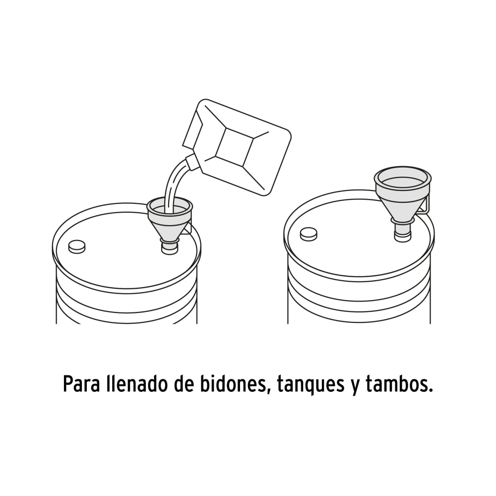 Embudo plástico 500 ml, cuello flexible con filtro, Truper - Código: 11207