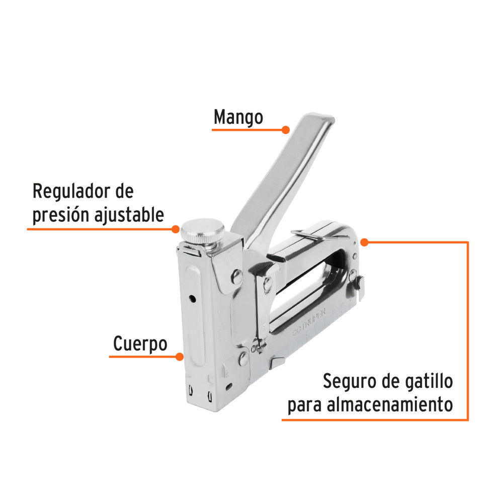 Engrapadora tipo pistola para ¼",5/16", 3/8", con 200 grapas - Cod: 17963